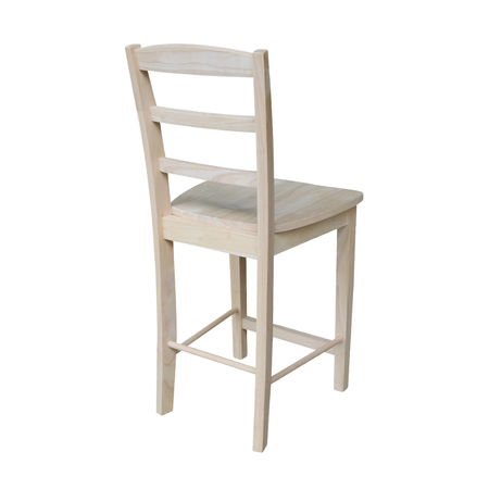 International Concepts Madrid Counter Height Stool, 24" Seat Height, Unfinished S-402